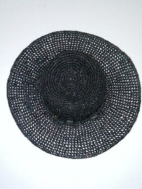 Scala Black Woven Floppy Sun Hat - Women's Straw Style
